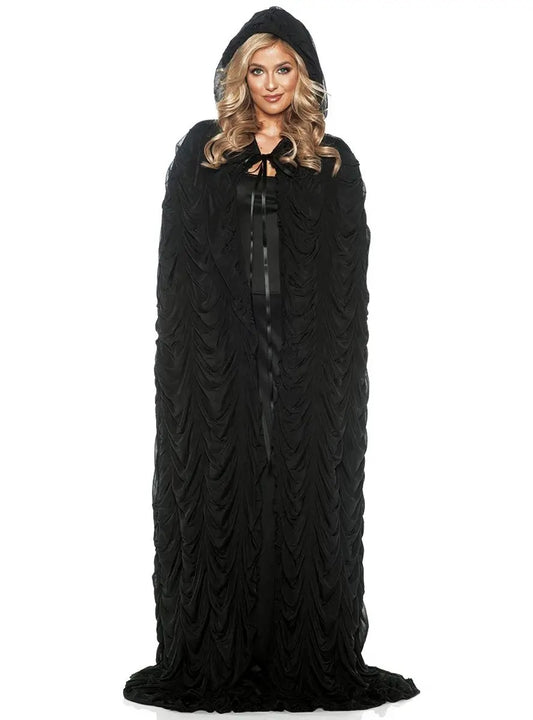 Double Layered Hooded Women Coffin Cape Black by Underwraps Costumes only at  TeeJayTraders.com