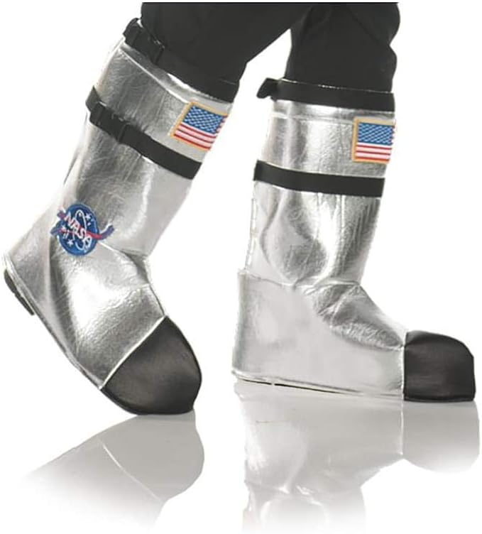 Astronaut Men Costume Boot Tops Silver by Underwraps Costumes only at  TeeJayTraders.com