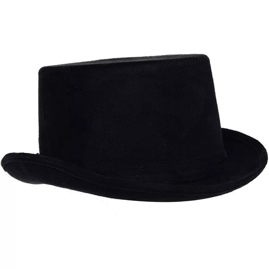 Faux Suede Unisex Top Hat Black by Underwraps Costumes only at  TeeJayTraders.com