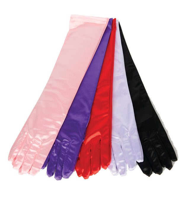 Satin Gloves Black by Underwraps Costumes only at  TeeJayTraders.com