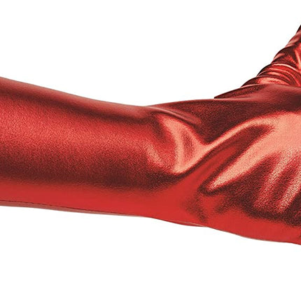 Women Red Metallic Gloves by Underwraps Costumes only at  TeeJayTraders.com