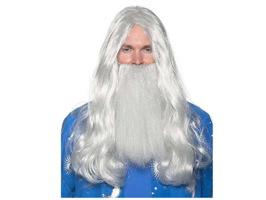 Wizard Men Wig and Beard Set by Underwraps Costumes only at  TeeJayTraders.com