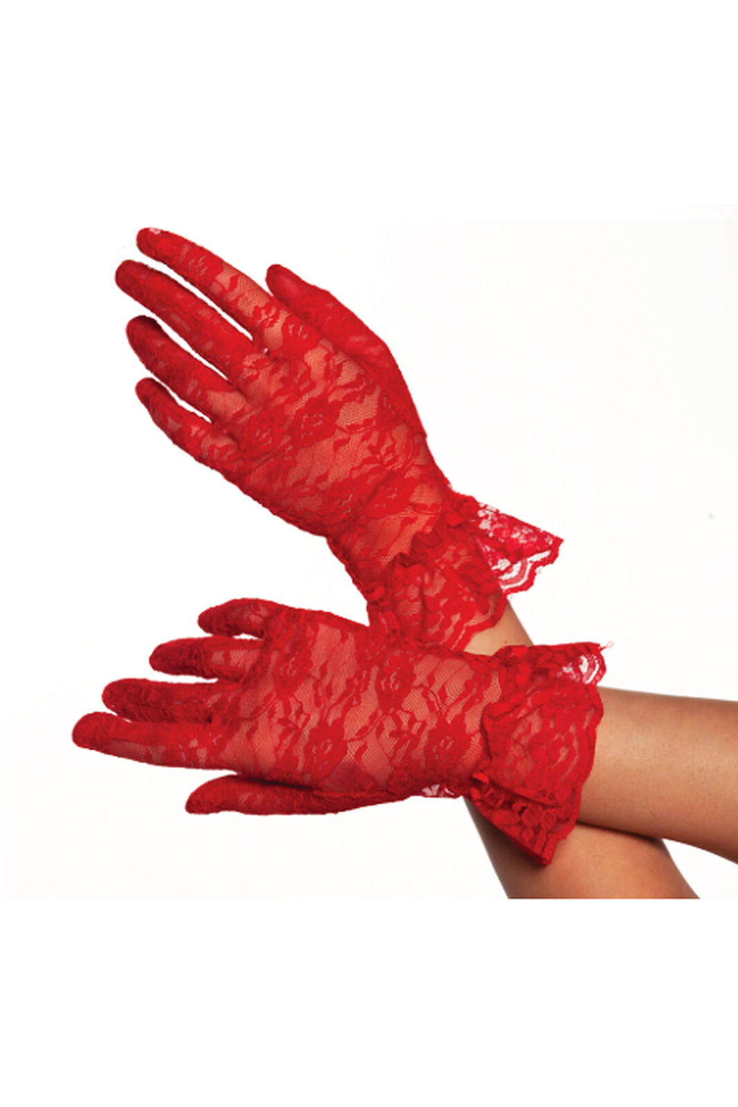 Women Lace Wrist Gloves Red by Underwraps Costumes only at  TeeJayTraders.com