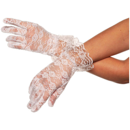 Women Lace Wrist Gloves White by Underwraps Costumes only at  TeeJayTraders.com