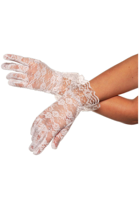 Women Lace Wrist Gloves White by Underwraps Costumes only at  TeeJayTraders.com