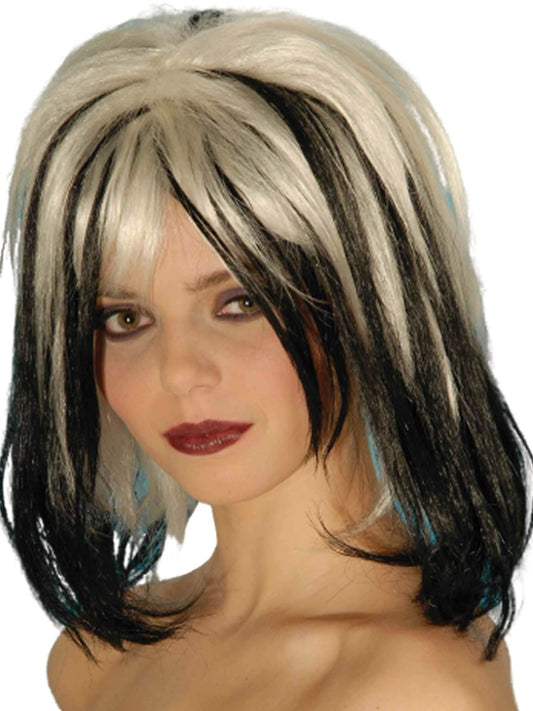 Adult Women's Black And White Wicked Wig